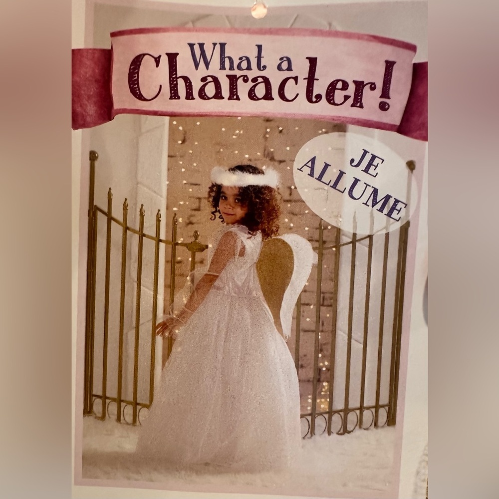 What A Character Girls Angel Light Up Halo Costume Halloween Sz XS 4 NWT